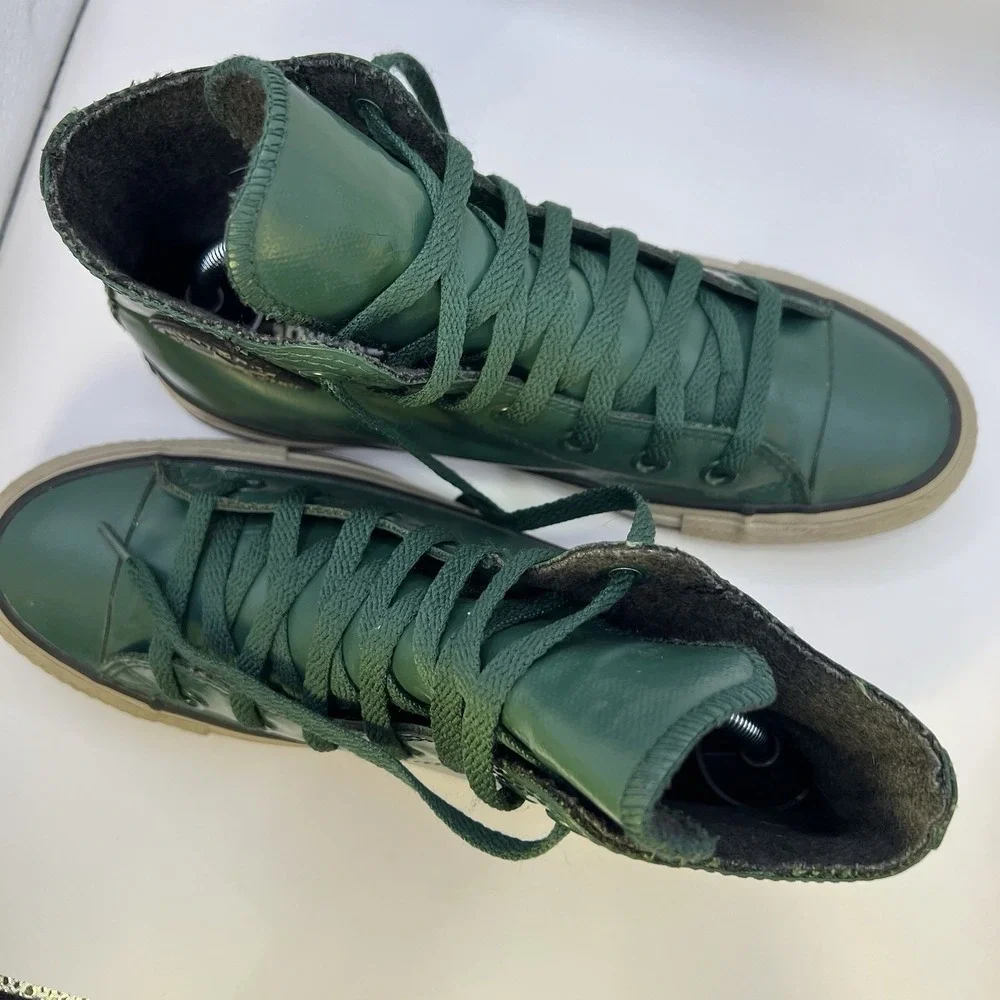 Rubber Converse Chuck Taylor Green High Top Sneakers Unisex W7 M5 Fleece Lined‎ - Picture 7 of 16